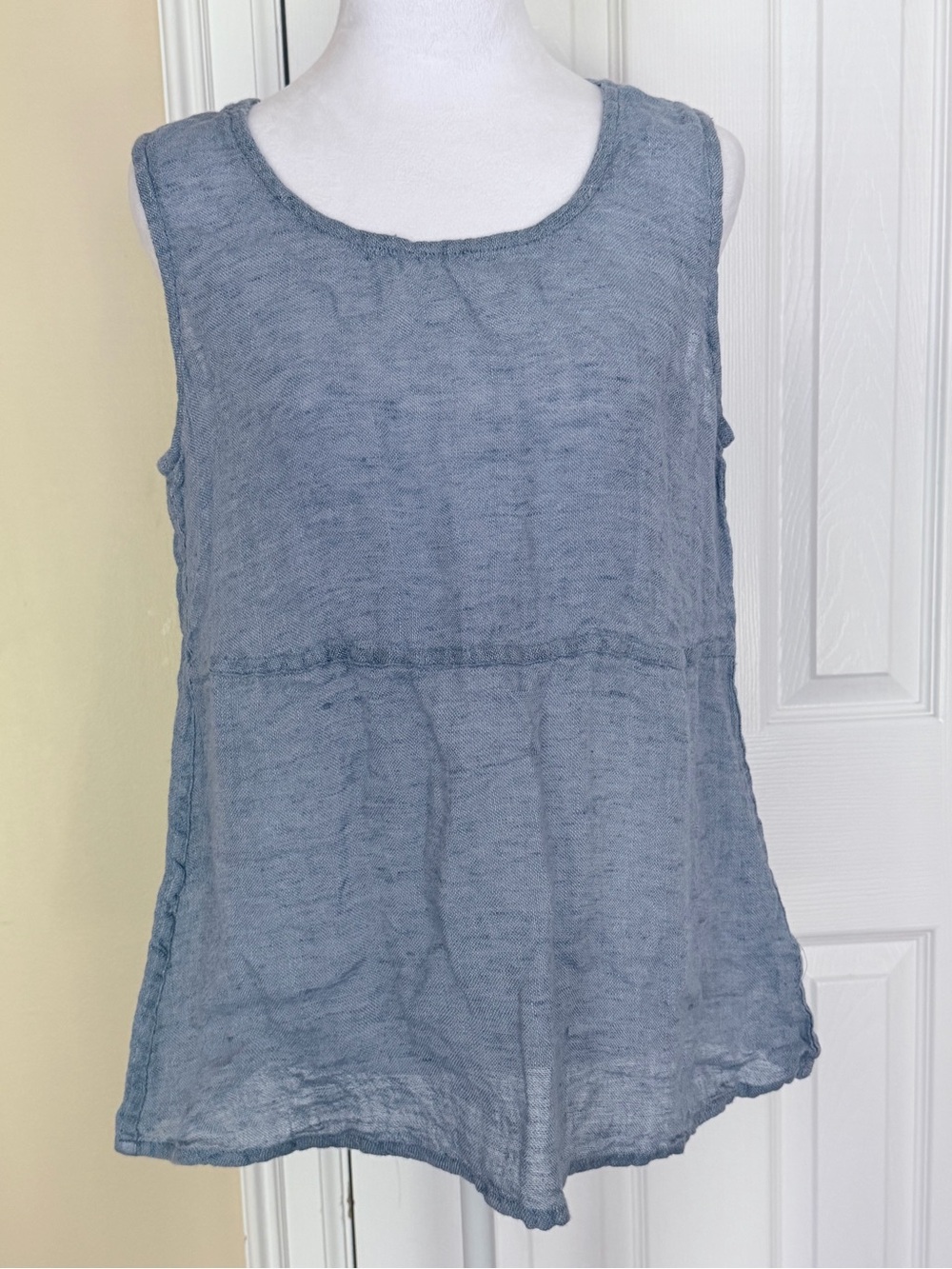 Flax Sleeveless Linen Tunic in Dusty Blue-Gray